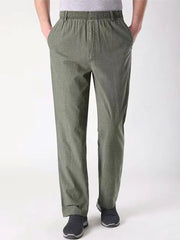 Voguable  Summer Linen Men Casual Pants Work Wear Office Thin Golf Straight Long Formal Suit Trousers Plus Size 5xl New voguable