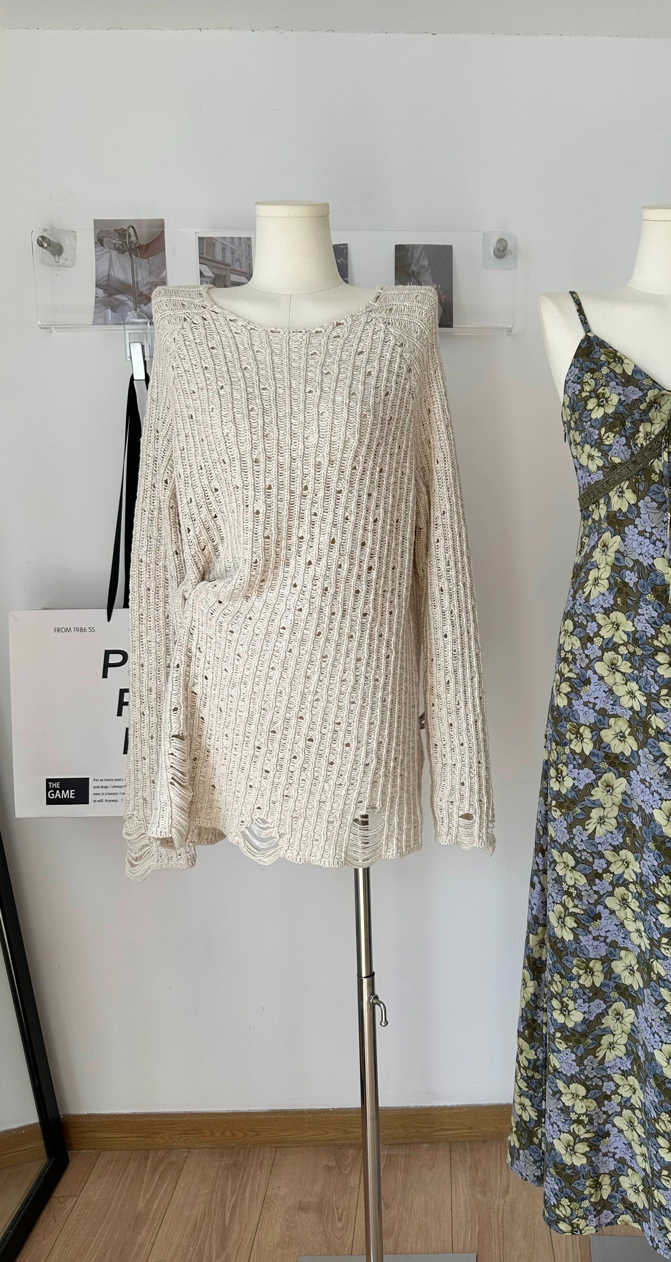 Voguable 2024 Spring Casual Sexy Style 2 Piece Set Women Round Neck Solid Sweater + Suspender Dresses Vintage Fairy Two Piece Dress Set voguable