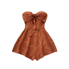 Voguable  European and American stock quick-release vacation style summer seaside sling orange slim hot girl tube top dress voguable