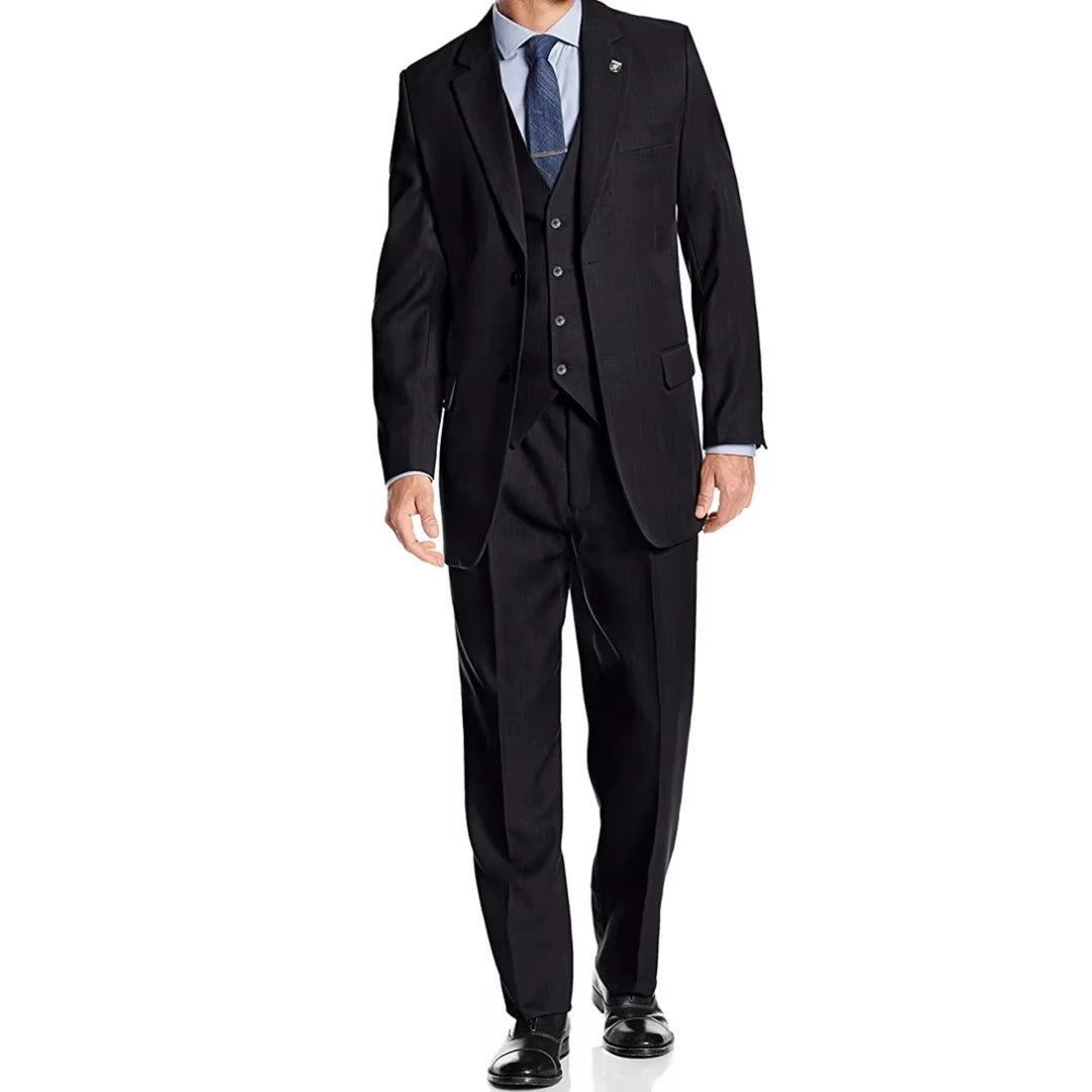 Voguable  Men Suit 3 Pieses Jacket Vest With Pant White Single Button Solid Color For Wedding Birthday Business Office Casual Work Set voguable