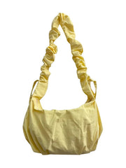 Korean Casual Pleated Drawstring Handbags Women Fashion Simple Solid Crossbody Bag Sweet Y2k Aesthetic Office Lady Shoulder Bags voguable