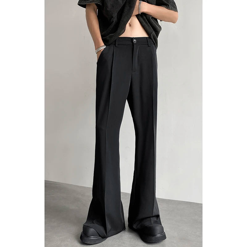 Voguable Brown Black Suit Pants Men Fashion Social Men Dress Pants Korean Loose Casual Flared Pants Men Office Formal Trousers M-2XL voguable