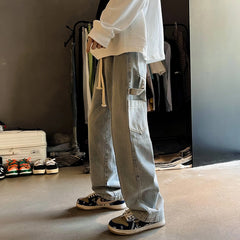 Loose Straight Men Jeans Fashion New Man Jeans Pants for boy Casual Baggy hip hop Men's Women's jeans Neutral Denim Trousers voguable