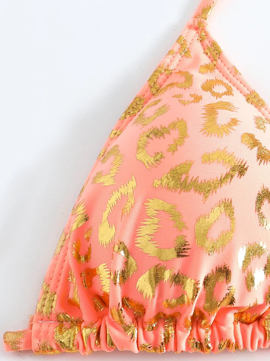 Voguable Sexy Orange Leopard Print Bikini Set 2024 Women Halter Push Up Bra Tie Side Thong Swimsuit Summer Backless Bathing Suit Swimwear voguable