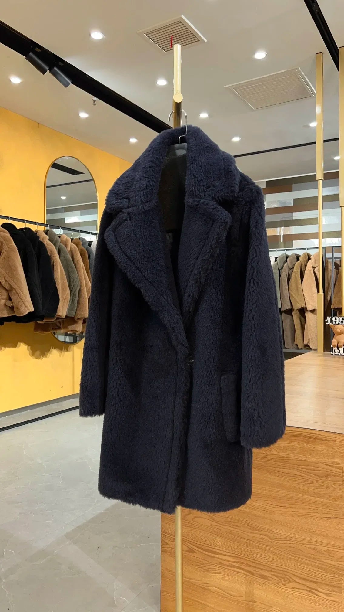 Max Short Teddy Coat 62% Alpaca 26% Wool 12% Silk Coat Winter Thicken Women's Coat voguable