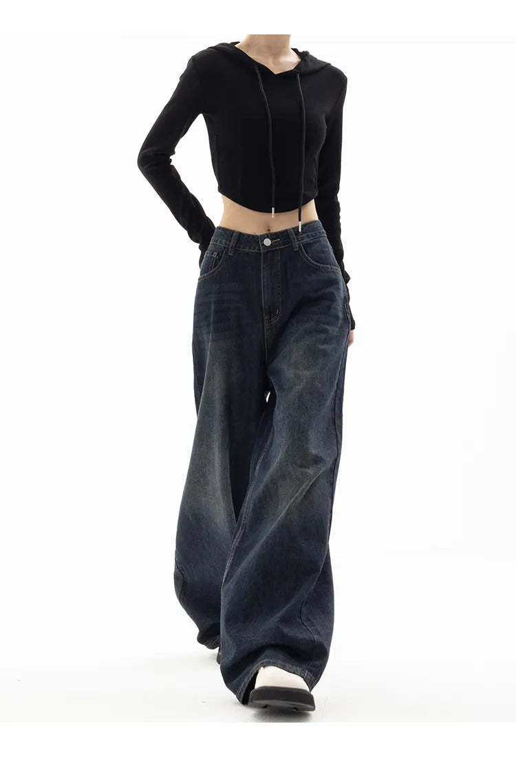 Y2K Vintage High Waist Harajuku Loose Jeans Pants Korean Fashion Women's Grunge Wide Leg Oversized Denim Trouser Female Clothes voguable