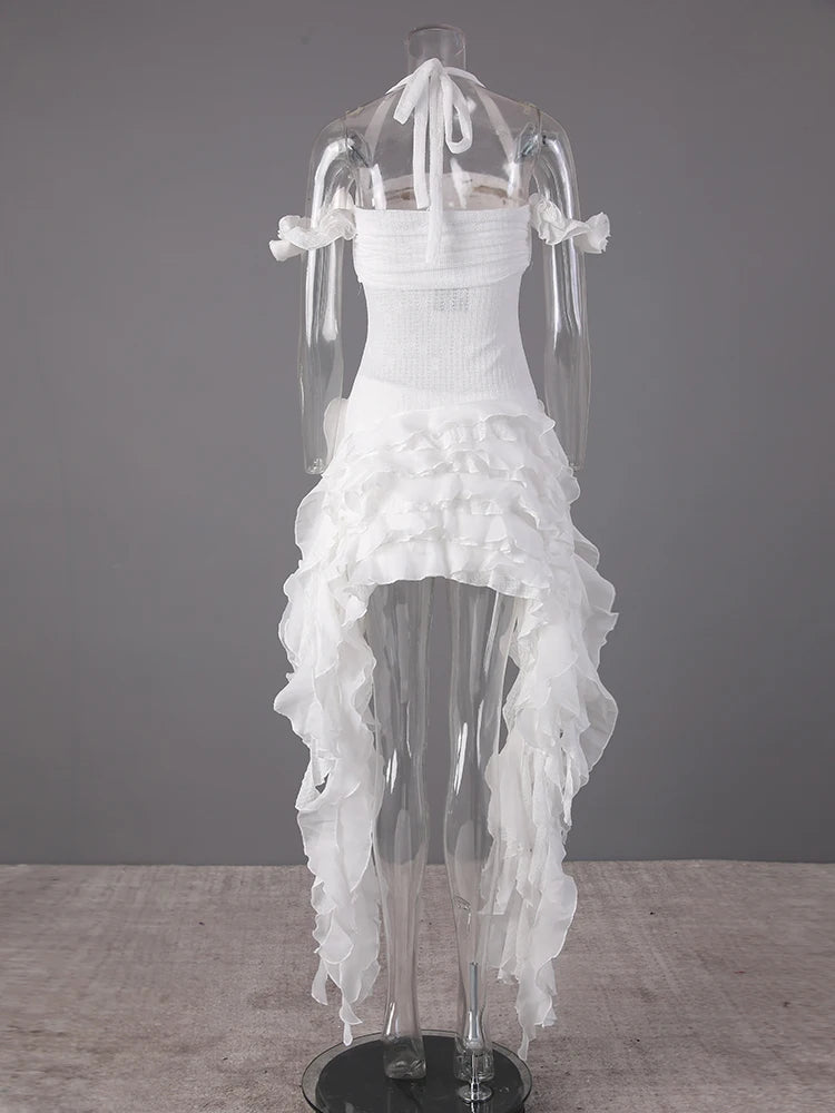 Fashion Solid Color Dress Women's Fringe Strapless Dress Waistband Same Color Shorts 2025 Summer New Tide voguable