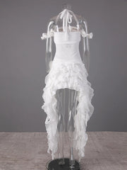 Fashion Solid Color Dress Women's Fringe Strapless Dress Waistband Same Color Shorts 2025 Summer New Tide voguable