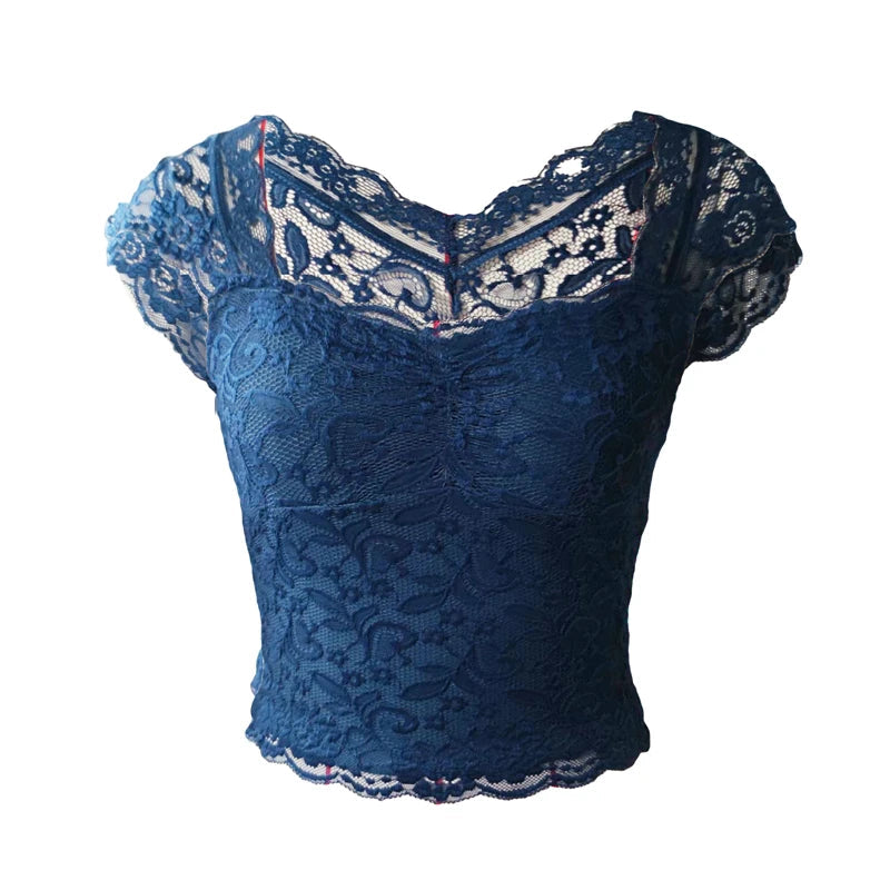 Lace Crop Top y2k Aesthetic Clothes Women Sweet Style V Neck Sleeveless T Shirt Tanks Kawaii E Girl Clothes Streetwear voguable