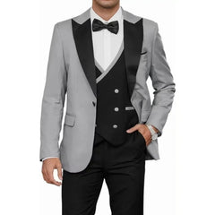 Voguable  New Solid Suits for Men Slim Fit Groom Wedding Suits Tuxedo Best Man Blazer Vest Pants 3 Pieces Fashion Marriage Costume voguable