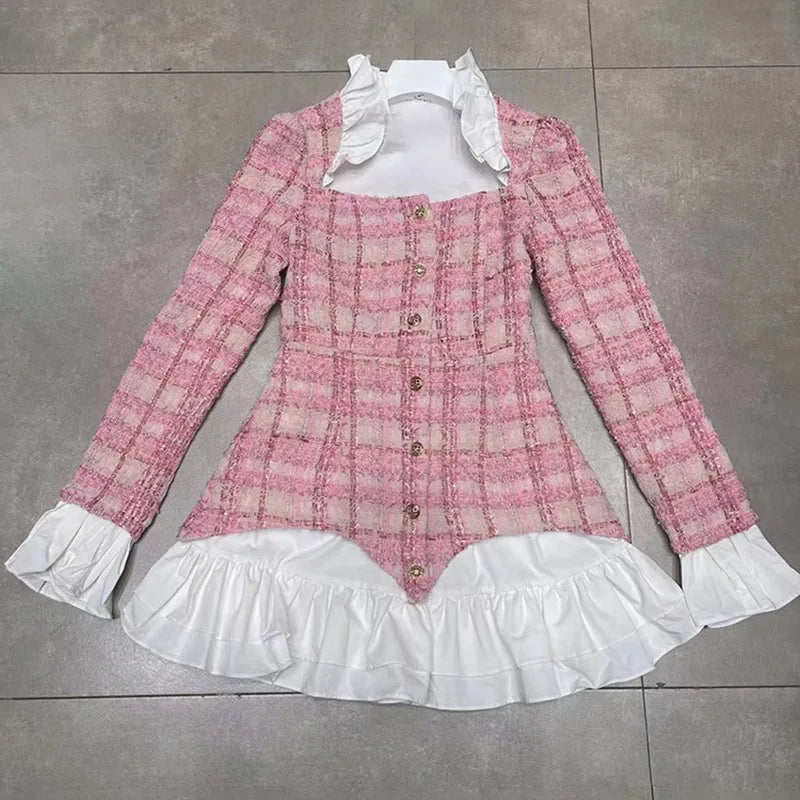 New Long-sleeved Tops Princess Style Women Mini Dress Sets 2023 Fashion Sexy Women's Clothing Long Sleeve Sweet Women Dresses voguable