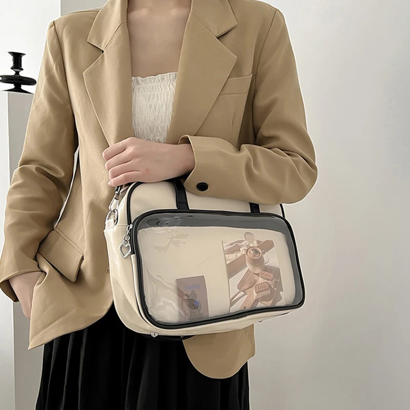 1pcs Women's shoulder bag Handbag for women CuteTransparent Pocket Style Shoulder Purse Women's shoulder bag voguable