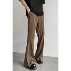 Voguable Brown Black Suit Pants Men Fashion Social Men Dress Pants Korean Loose Casual Flared Pants Men Office Formal Trousers M-2XL voguable