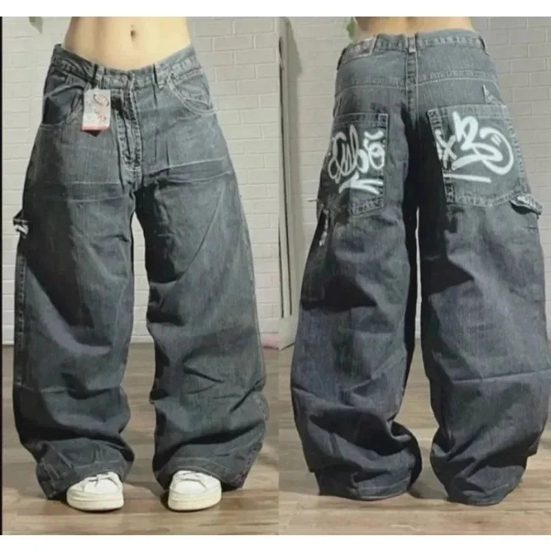 Y2K New Fashion Washed Multi-pocket Old Baggy Tooling Jeans Men Vintage Hip-hop Straight Casual Punk High Waist Wide Leg Pants voguable