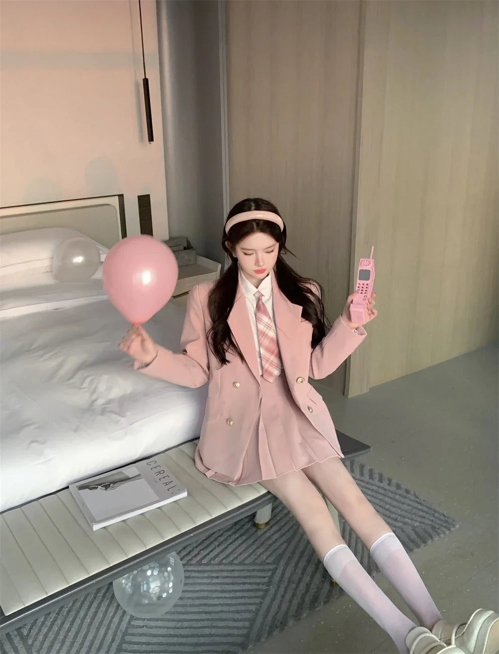 Voguable  Japanese Student JK School Uniform Korean Fashion Sweet Blazers School Girls Uniform Sexy Kawaii Mini Pleated Skirt Uniform Y2k voguable