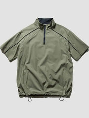 Voguable  Summer Outdoor Sports Men's Casual Faionable f Zipper ort Sve Stand Collar Cycling T-irt Top for Men And Women voguable