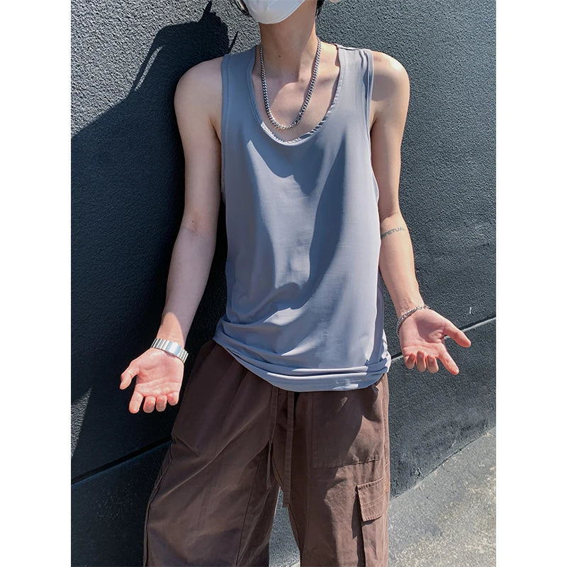 Men Cotton Vest Sweat Absorbing Gym Workout Sportswear Solid Mens Athletic Sleeveless Shirt Activewear Top Casual Training voguable