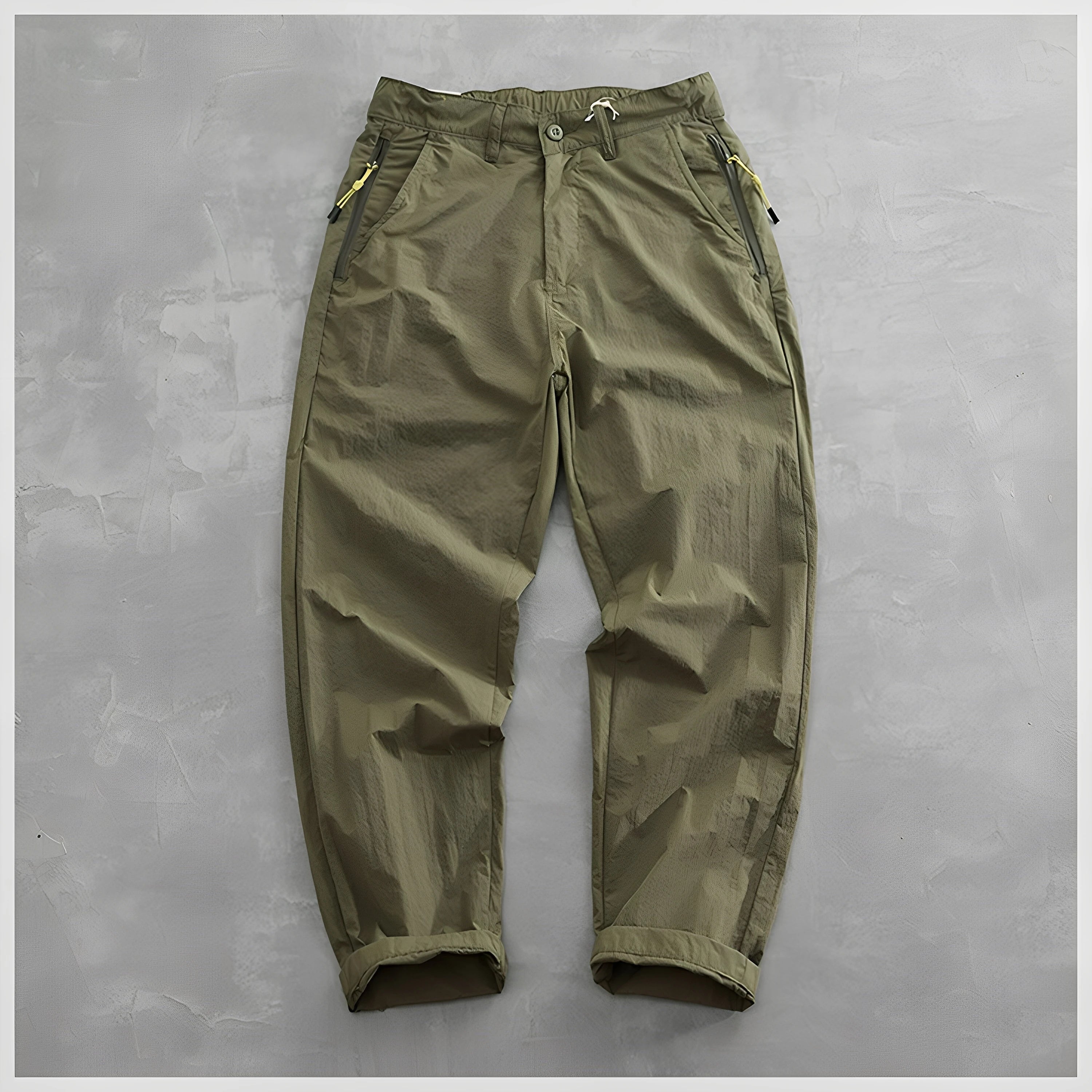 Voguable  Outdoor Men's Casual Pants Thin Workwear Loose Fit Quick Dry Straight Leg Trousers Lightweight Windproof Summer Fashion voguable