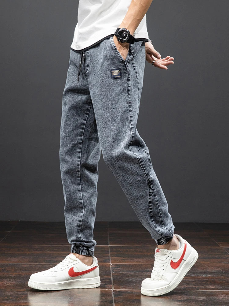 Spring Summer Black Blue Cargo Jeans Men Streetwear Denim Jogger Pants Men Baggy Harem Jean Trousers Plus Size 6XL 7XL 8XL voguable