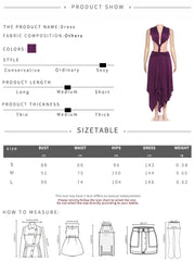 Voguable  Braid Waistless Dress Women Peach Buttocks Backless Patchwork Summer Vacation Elegant Irregular Hem Party Vestidos voguable