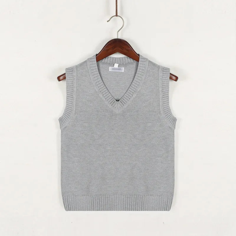 Sweater Vest Men Thicken V-neck Sleeveless Knitted Sweaters Vests Striped Retro Preppy-style Simple Chic Loose Casual All-match voguable