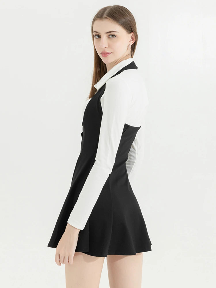 Voguable 2024 Korean Y2k Two Piece Sets Outfits Office Women Skirt Sets Lapel Cardigan Crop Tops + Suspender Mini Skirt Elegant Clothes voguable