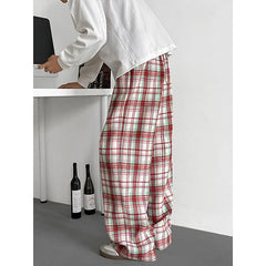 Summer Casual Pants Men Oversized Retro Plaid Pants Men Streetwear Hip-hop Loose Wide Leg Pants Mens Trousers Plus Size 5XL voguable