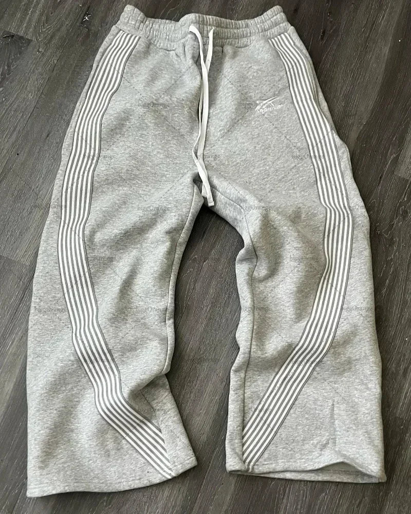 Y2k Embroidered Gray Casual Pants Camo Functional Tactical Functional Men's Women's Premium Jogging Drawstring Sweatpants voguable