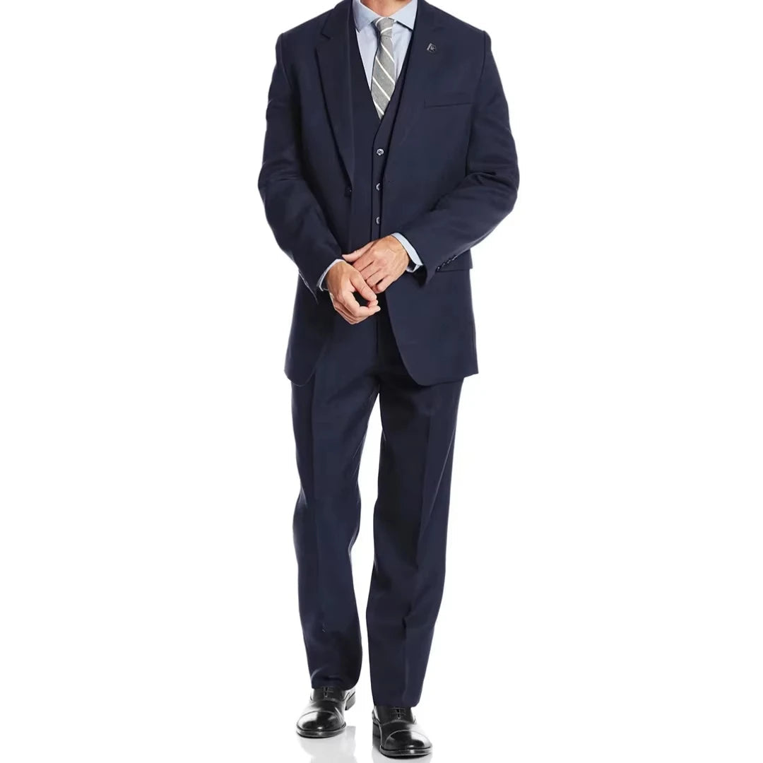 Voguable  Men Suit 3 Pieses Jacket Vest With Pant White Single Button Solid Color For Wedding Birthday Business Office Casual Work Set voguable