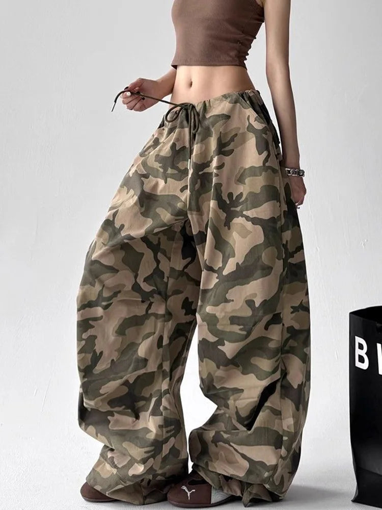 Y2K Camouflage Cargo Pant Women Streetwear Loose Hip Hop Harajuku Trousers American Vintage High Waist Summer Bf Casual Pants voguable