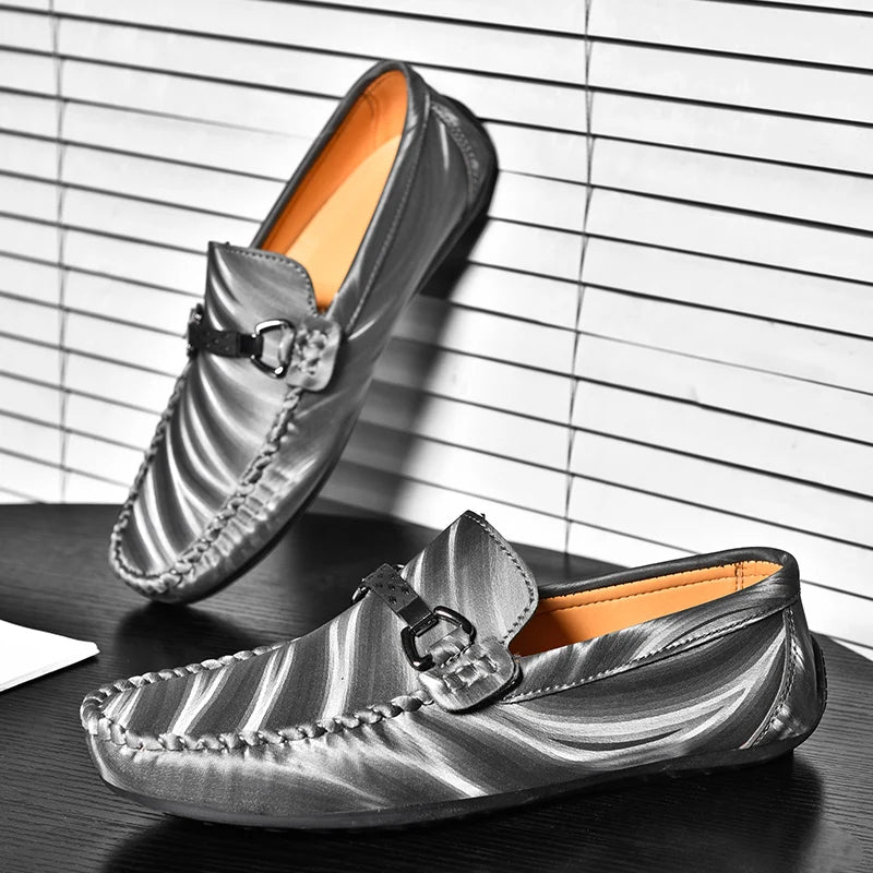 Voguable  Men's Genuine Leather Loafers Plus Size Slip-On Breathable Casual Business Driving Shoes Retro Handmade Spring Autumn flats voguable