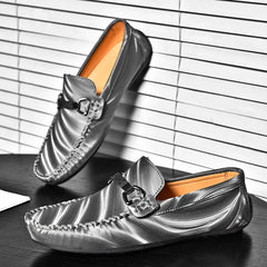 Voguable  Men's Genuine Leather Loafers Plus Size Slip-On Breathable Casual Business Driving Shoes Retro Handmade Spring Autumn flats voguable