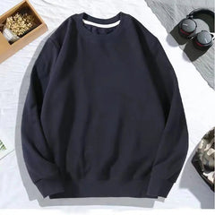 Voguable  Simplicity Trend Fashion Sping Autumn Bottoming Shirt Men Solid O-Neck Korean Casual Long Sleeve Loose Pullovers Sweatshirt Tops voguable
