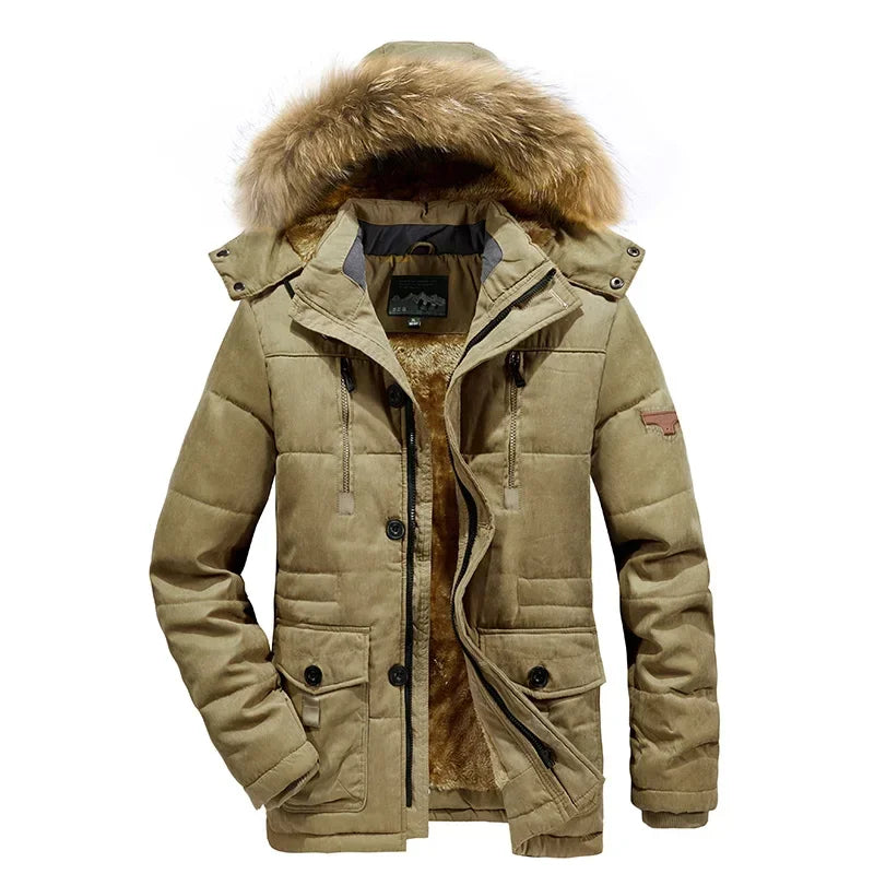 Men Outdoor Jacket Men New Hat Windbreakers Parka Waterproof Fleece Hooded Men's Coats Men's Leisure Velvet Thick Warm Coat voguable