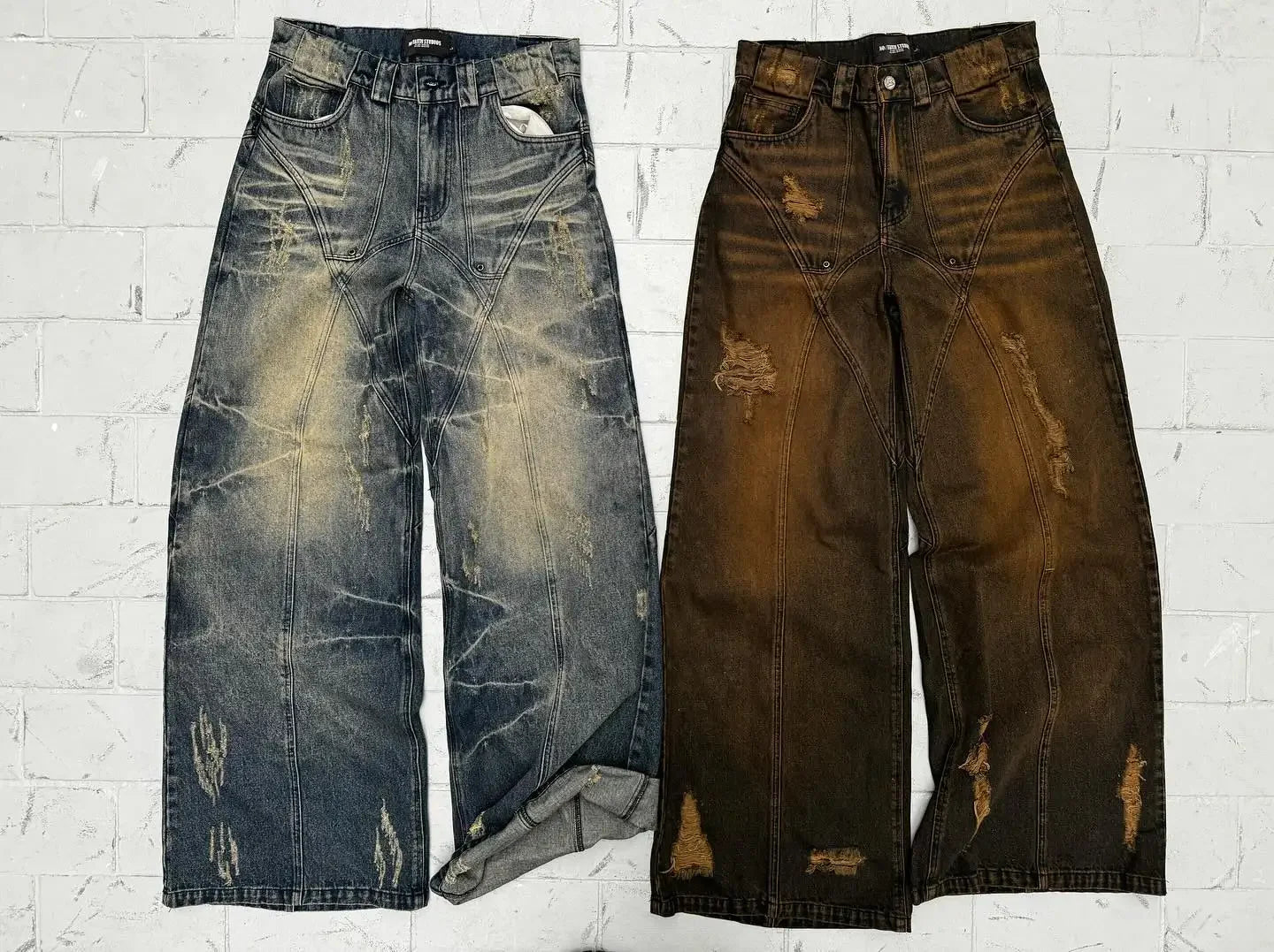 Retro High Waisted Baggy Jeans Y2k Jeans Punk Hip Hop Ripped Jeans for Women Harajuku Rock Wide Leg Slouchy Pants Streetwear voguable