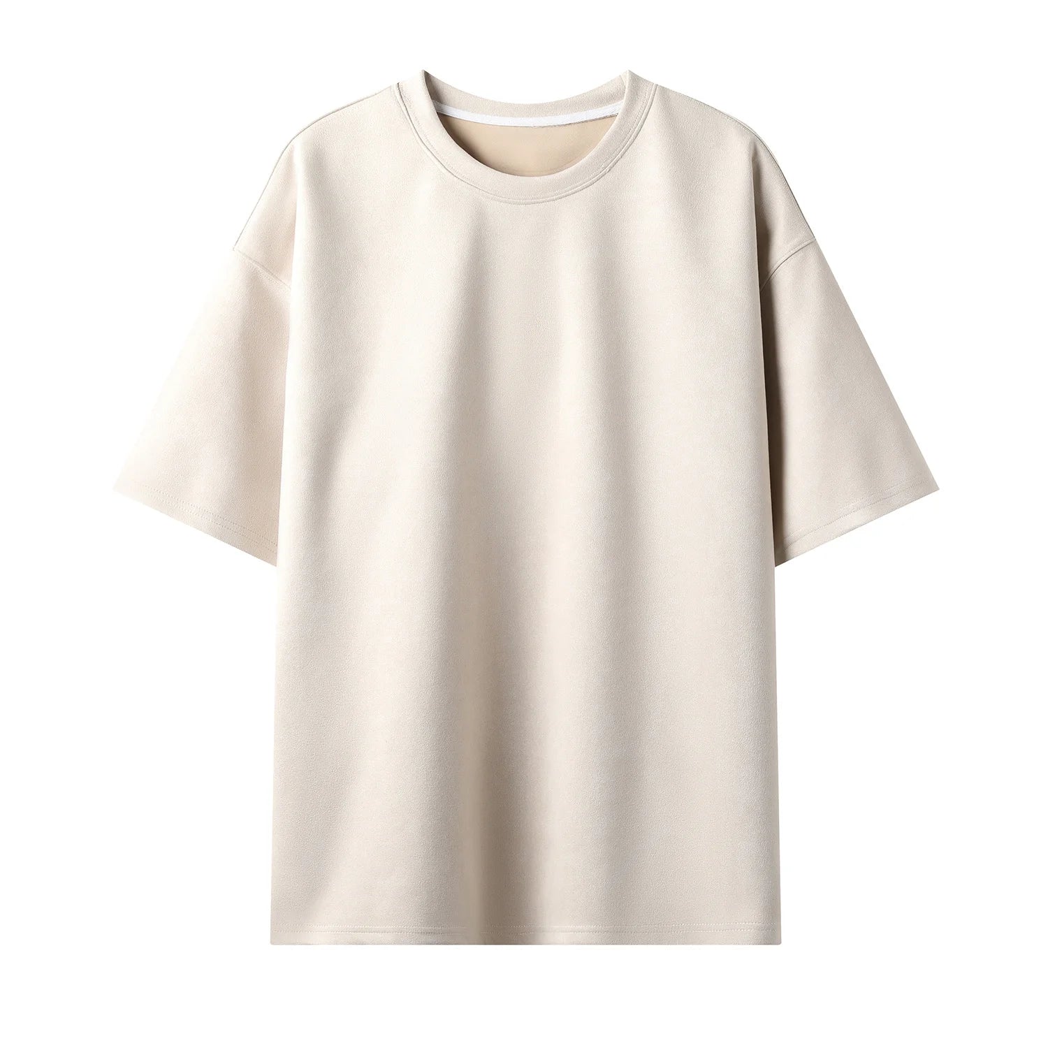 Summer Short-sleeved T-shirt Men Oversized Casual Suede T Shirt Men Streetwear Loose Solid Color O-neck Tshirt Mens Top M-3XL voguable