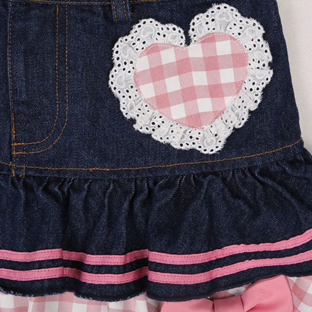 Voguable Preppy Style Lolita Kawaii Skirts Japanese Sweet Mini Women Harajuku Cute Ball Gown Denim Skater Y2K High Waist Lace Cake Skirts voguable