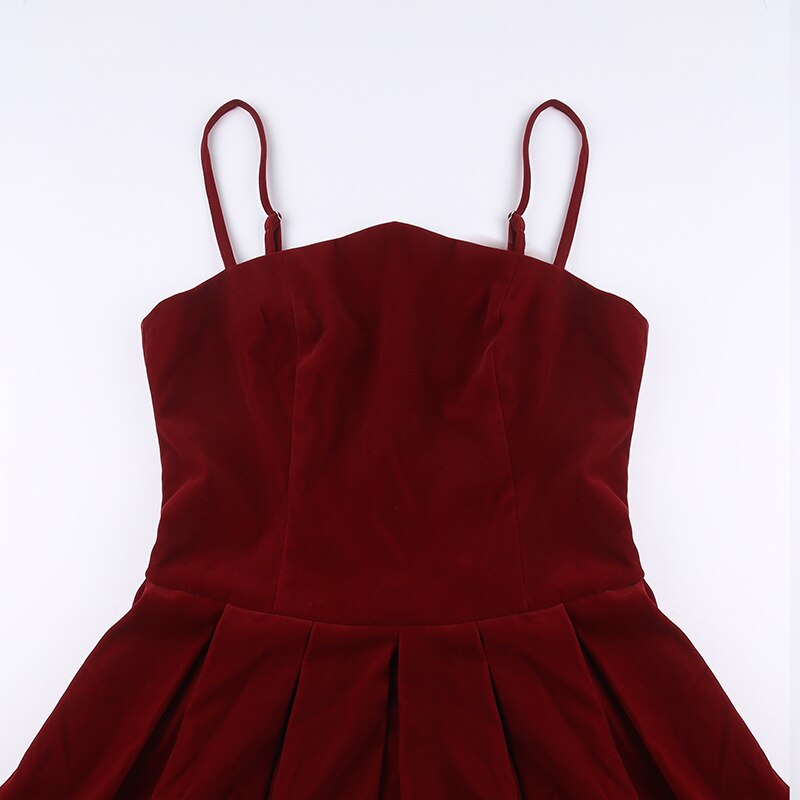 Red Strap Ruched Off-Shoulder Evening Party Dress mysite