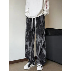 Corduroy Pants Men Fashion Retro Casual Pants Men Streetwear Hip-hop Loose Tie Dye Pants Mens Vintage Trousers Large Size 4XL voguable
