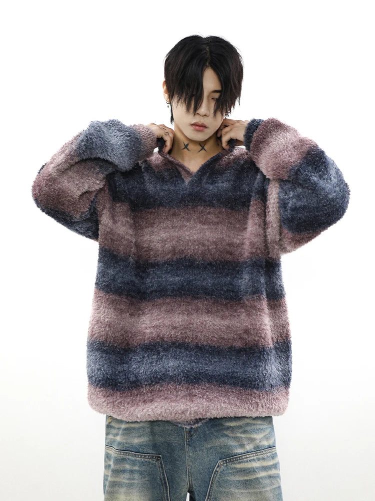 Voguable  Striped Sweater Men Knitted Oversize Pullovers for Man Sweaters and Jumpers Male Loose Casual Streetwear Hip Hop Winter voguable