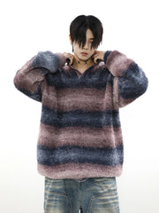Voguable  Striped Sweater Men Knitted Oversize Pullovers for Man Sweaters and Jumpers Male Loose Casual Streetwear Hip Hop Winter voguable