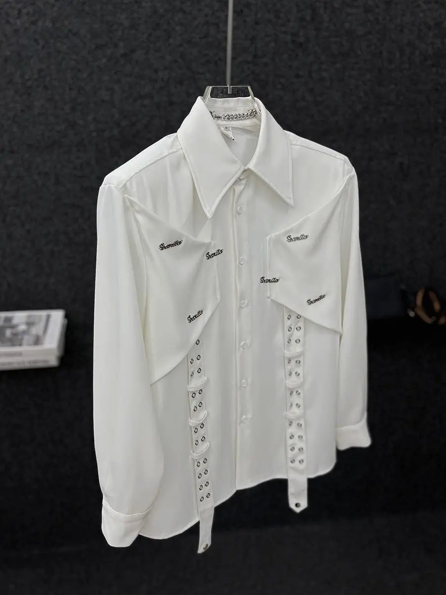 2025 Spring Autumn New High-end Niche Long Sleeve Shirt Men's Fashion Korean Style Fashion Handsome Loose Men's Shirt Aesthetic voguable