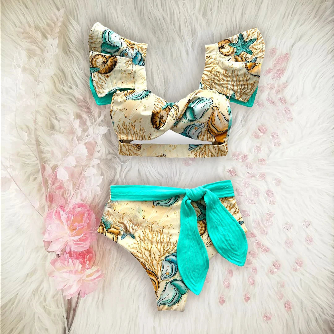 New High Waist Bikini Swimwear Women Swimsuit Push Up Bikinis Women Bathing Suit Biquini Ruffle Bikini Summer Beach Wear voguable