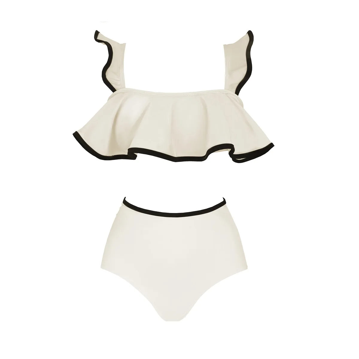 3 Pieces Sexy Bikini Set Black White Bikinis Women Swimsuit Female Elegant Swimwear Long Skirt Bathing Suit Beachwear Cover Up voguable