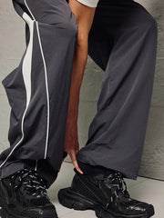 Voguable Parachute Sports Pants for Men Jogging Sweatpants Wide Leg Trousers Male Black Streetwear Loose Casual American Street voguable