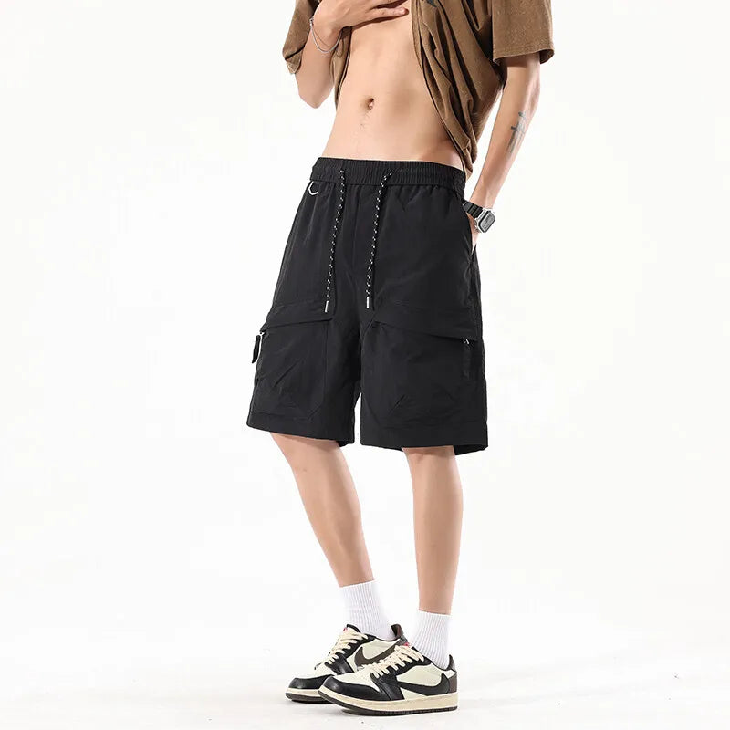 Voguable  M-XXXXXL Plus Size Men Utility Cargo Shorts with Adjustable Drawstring - Comfortable & Stylish Casual Wear for Men 5XL 4XL 3XL voguable
