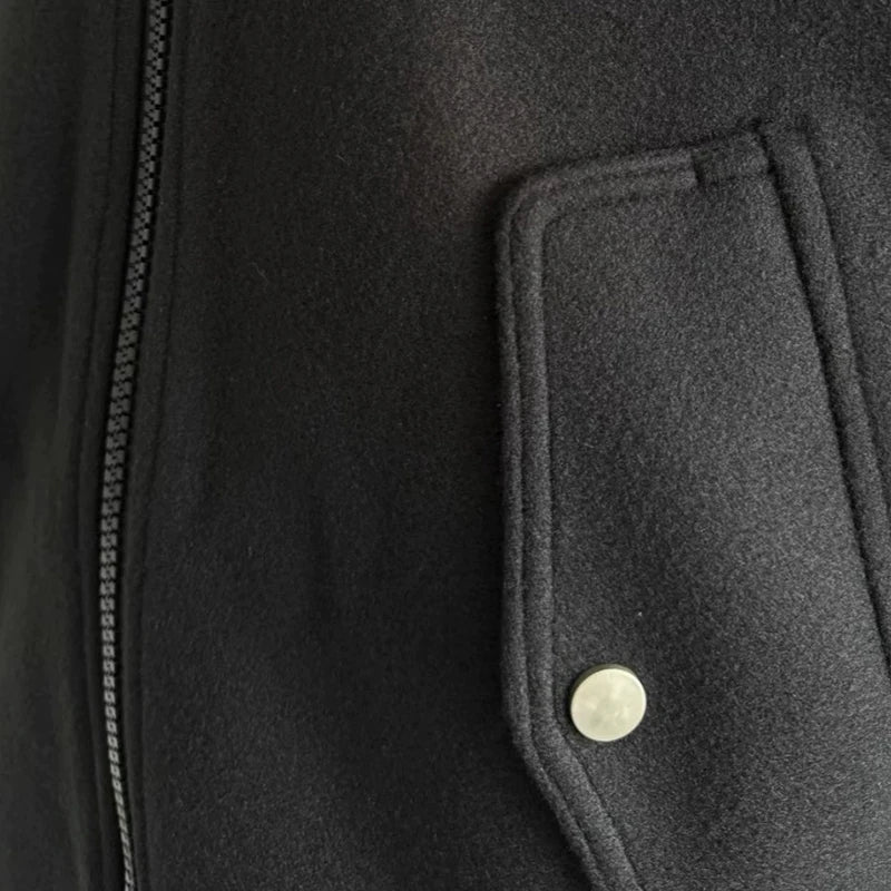 New American Vibe Fleeced Men Crop Jackets Luxury Harajuku Zip-up Long Sleeve Streetwear Trendy Chic Pocket Baseball Coats M-2XL voguable