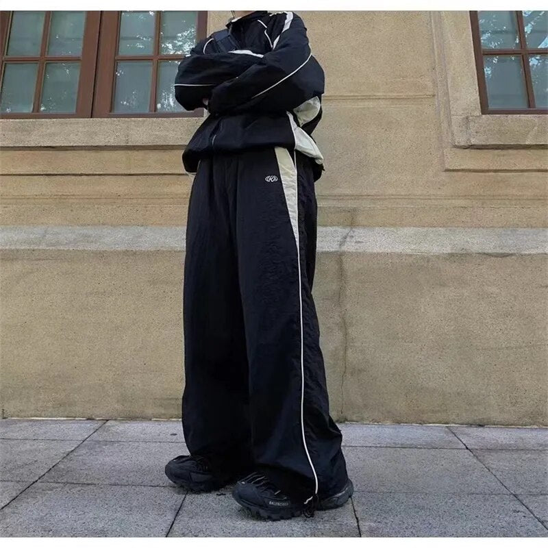 Y2K Men Streetwear Chic Cargo Korean Harajuku Casual Parachute Tech Pants for Women Sweatpants Wide Leg Joggers Trousers Clothes voguable