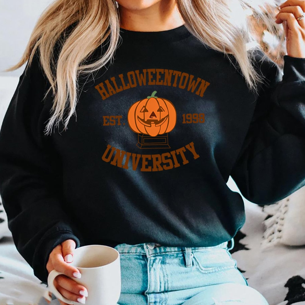 HalloweenTown 1998 Sweatshirt Halloweentown University Hoodie Halloween Party Sweater Vintage Fall Pumpkin Crewneck Sweatshirts voguable
