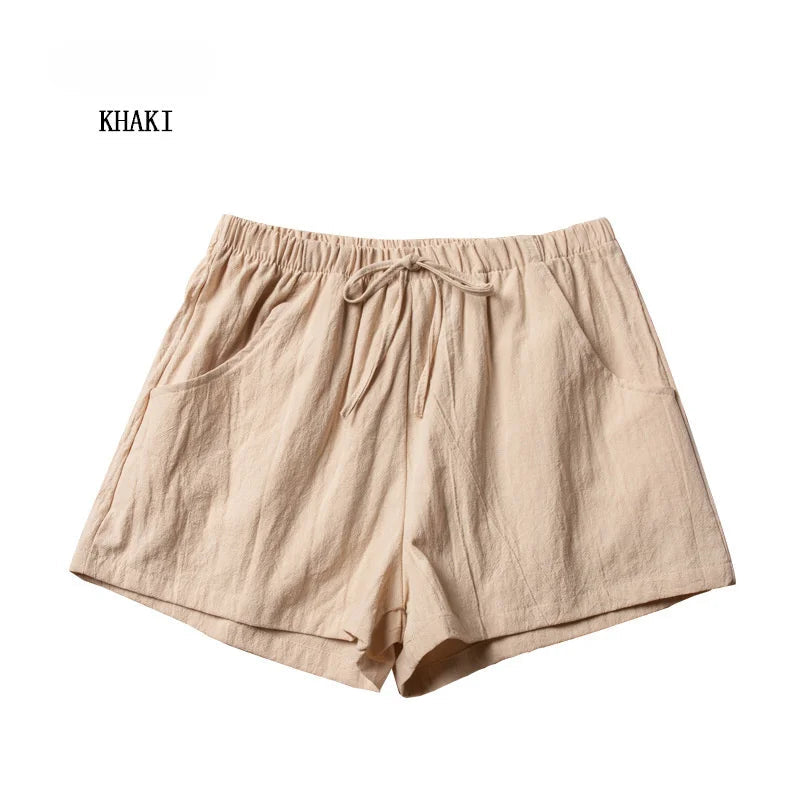 Casual Linen Shorts Women Gym Workout Shorts Cotton Short Pants High Waisted Black Ladies Short Femme Women Shorts Sport Femme voguable